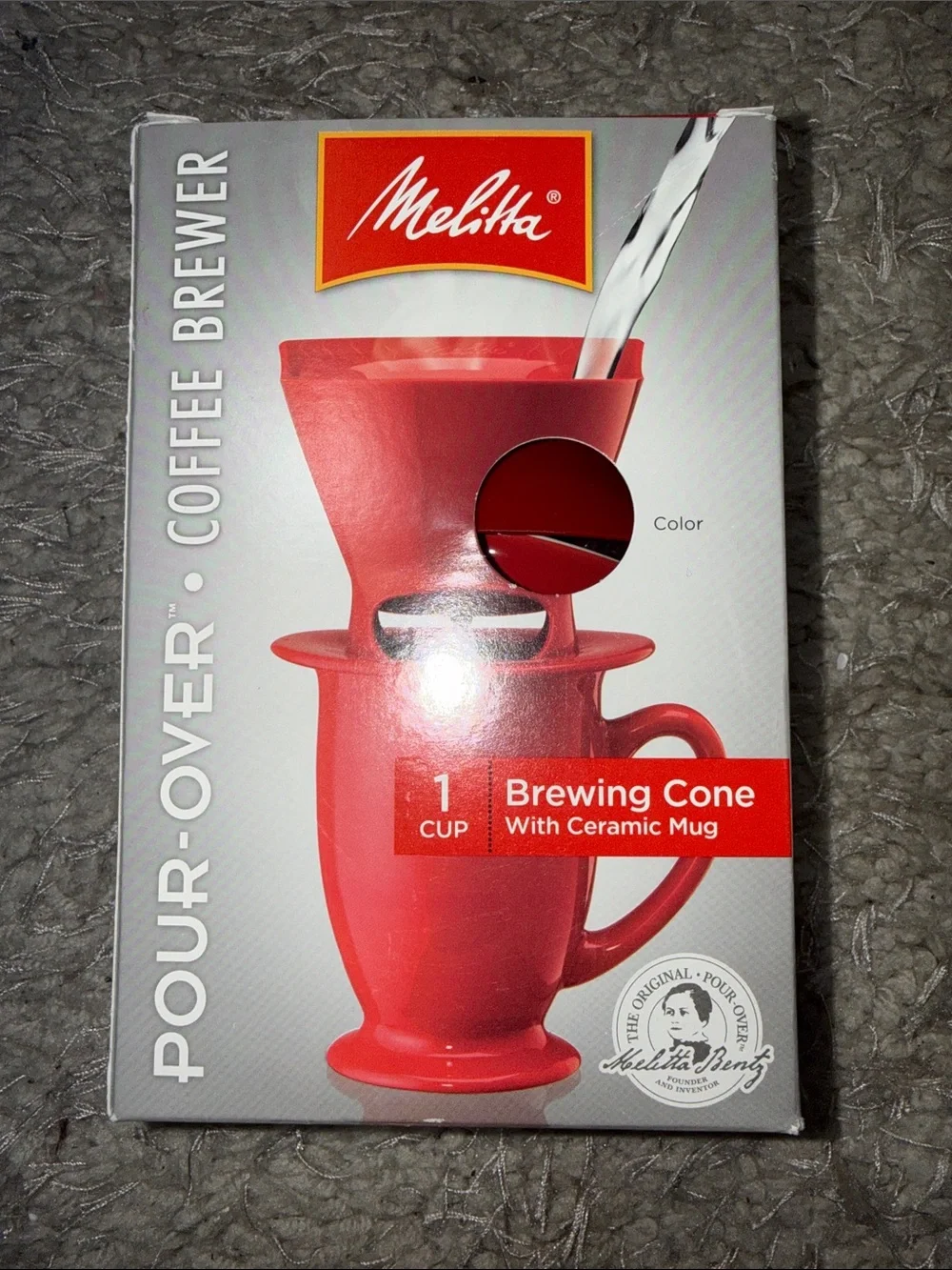 MELITTA RED POUR‎ OVER COFFEE BREWER WITH MUG